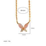 CUTE GIRL BUTTERFLY TITANIUM STEEL NECKLACE_CWMM3780