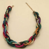 HIP HOP CLAVICLE CHAIN COLORFUL RESIN NECKLACE_CWMM4911