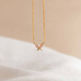CUTE GIRL BUTTERFLY TITANIUM STEEL NECKLACE_CWMM3780