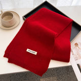 Solid Knit Scarf Soft Warm Winter Shawl_Cwasc03456