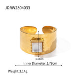 STAINLESS STEEL SNAKE NATURAL STONE RINGS_CWAJE0628