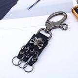 FASHION MENS ALLOY SKULL COWHIDE KEYCHAIN_CWMM5027