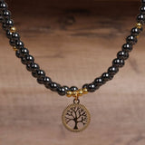 108 GOLDEN TREE OF LIFE PENDANT BEADED BRACELET_CWAJE3943