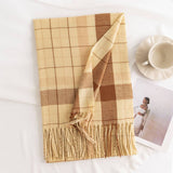 PLAID SCARF SOFT FAUX CASHMERE WINTER NECK WRAP_CWASC0444