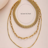 MULTI LAYERED 18K GOLD PLATED NECKLACE_CWMM3686