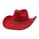 Western Ethnic Soft Suede Cowboy Fedora Hat_Cwah04400