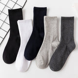 Versatile Solid Color Casual Mid-Calf Socks_Cwms0905
