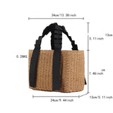 SIMPLE PORTABLE SOLID COLOR STRAW BAG_CWAB2093