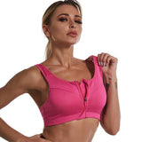 NON WIRED ZIPPER PLUS SIZE SPORTS BRA_CWMU0296