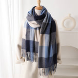 Warm Checkered Scarf Shawl For Cold Weather_Cwasc2763