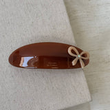 Acetate Bow Oval Spring Hair Clip Elegant_Cwaha07974