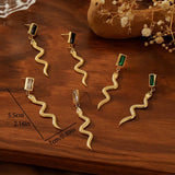 18K GOLD SNAKE SHAPED EARRINGS WITH DIAMONDS_CWMM3650