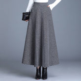 Woolen Thickened Waistline Long Skirt