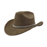 Western Ethnic Suede Cowboy Fedora Jazz Hat_Cwah04447