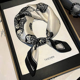 SILK SQUARE SCARF MULBERRY SILK ELEGANT DESIGN_CWASC0536