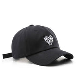 Vintage Heart Embroidered Cotton Baseball Cap Cwah2855