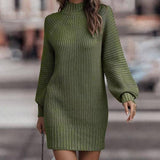 Turtleneck Sweater Women Long-Sleeved Knit Dress