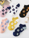 Flower Pattern Casual Ankle Socks_Cwms092
