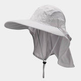 Wide Brim Uv Protection Hat With Mesh Neck Cover_Cwah3832