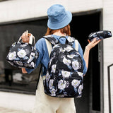 BACKPACKS FOR SCHOOL FLORAL OXFORD LARGE CAPACITY_CWAB5512