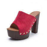 Waterproof High-Heeled Thick-Heeled Sandals