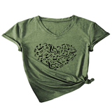 HEART AND MUSIC V NECK T SHIRT RELAXED FIT_CWTTS1541