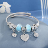 ELEGANT ALLOY COUPLE BRACELET WITH CRYSTAL PENDANT_CWMM8479