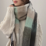 COLORFUL TARTAN SCARF COZY THICK WINTER WRAP_CWASC2693