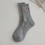 AUTUMN AND WINTER EMBROIDERED POLAR BEAR SOCKS_CWMS1052