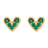 MINI COLORED ZIRCON HEART SHAPED EARRINGS_CWAJE0974