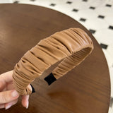 FRENCH STYLE RETRO PLEATED WIDE BRIM HEADBAND_CWAHA2861