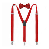 MULTICOLOR SOLID COLOR SUSPENDER CLIP BOW TIE SET_CWMM1105