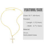 GOLDEN ZIRCON CROSS PENDANT NECKLACE_CWAJE0905