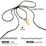 PERSONALITY FASHION 1 STEEL BOW PENDANT EARRINGS_CWAJE1880