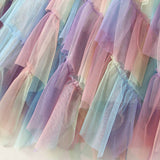 OMBRE GREEN RUFFLE TULLE TIERED FLARE SKIRT_CWBMS0404