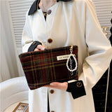 NEW RETRO PLAID LARGE CAPACITY COSMETIC BAG_CWAB4422