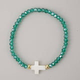 CROSS COLORED CRYSTAL HANDMADE BRACELET_CWMM3819