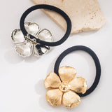 MINIMALIST GEOMETRIC METAL FLOWER HAIR TIE_CWAHA6201