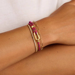 ADJUSTABLE COLOR CORD BRACELET 3D STEEL COUPLE SET_CWMM6963