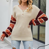 Striped Cardigan Button Knit