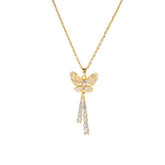 LILY OF THE VALLEY TASSEL BUTTERFLY NECKLACE_CWAHA0919
