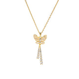 LILY OF THE VALLEY TASSEL BUTTERFLY NECKLACE_CWAHA0919