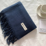 COLORBLOCK TASSEL SCARF THICK WRAP FOR STUDENTS_CWASC2281