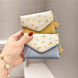 SMALL FRESH FLORAL TRI FOLD THIN SHORT WALLET_CWAB2547