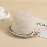 Women Fashion Warm Curling Felt Hat Bucket Hat_Cwah0605