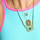 TAROT CARD PENDANT NECKLACE ENAMEL RHINESTONE_CWMM6960