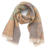 LETTER JACQUARD SCARF WINTER SHORT FRINGE WRAP_CWASC0863