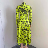 LONG SLEEVED HIGH WAISTED OVERSIZED PRINTED DRESS_CWDMD3711