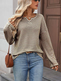 Waffle Round-Neck Solid-Color Knitted T-Shirt