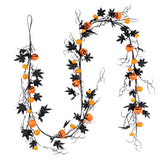 180CM BLACK MAPLE LEAF PUMPKIN GARLAND DECOR_CWMM9883